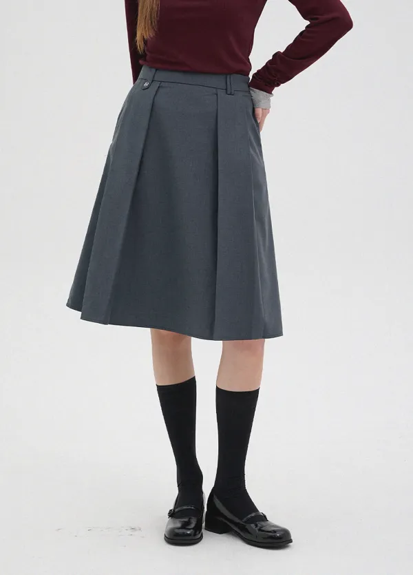  [25-36]  Jovie Pintuck Midi Skirt  조비 핀턱 미디 스커트 (가을-데일리룩-오피스룩-출근룩-캠퍼스룩-데이트룩-클래식-스커트-미디스커트-플리츠스커트-자체제작) 
