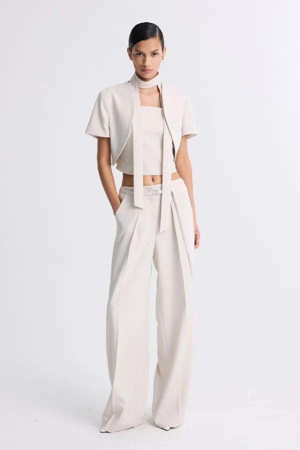 BOLERO HALF SLEEVED CROPPED JACKET CREAM
