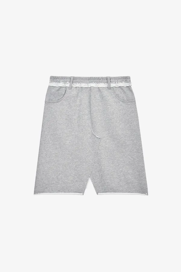 컷아웃 스웨트 스커트 MELANGE GREY