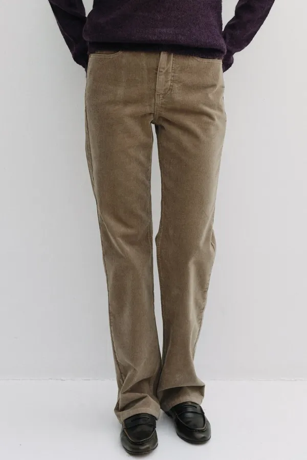 relaxed straight corduroy pants (vintage beige)