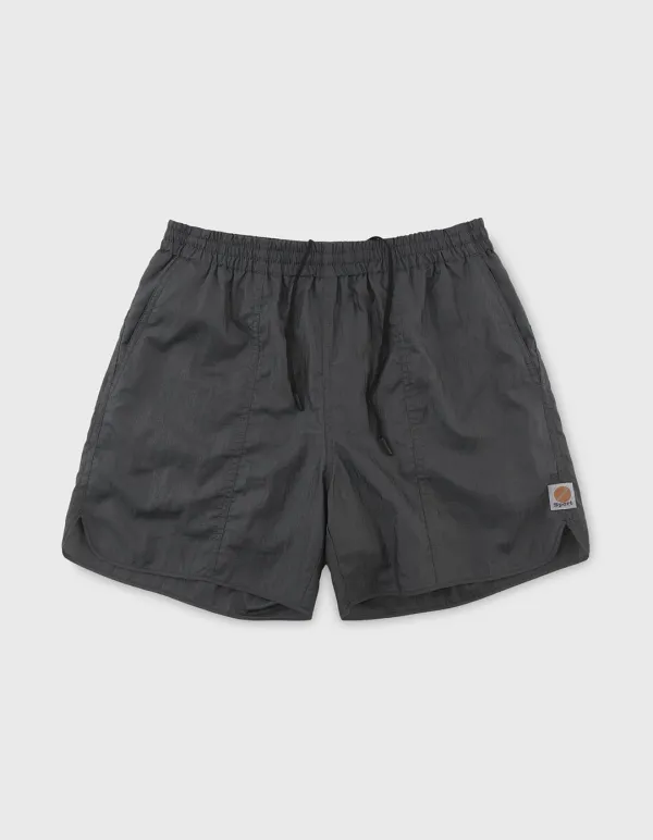 NYLON WASHER PACKABLE SHORTS / Charcoal