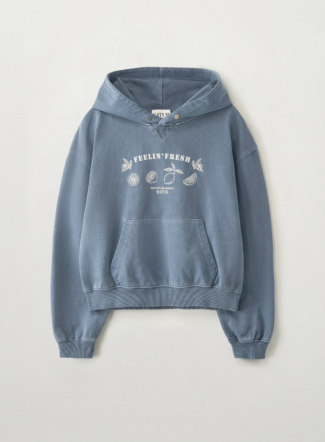 세터 (W) Citron Drawing Washed Crop Hoodie - Navy 상품 이미지 1