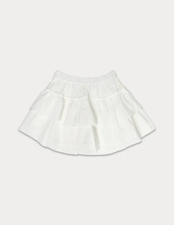 Cancan shirring mini skirt - ivory