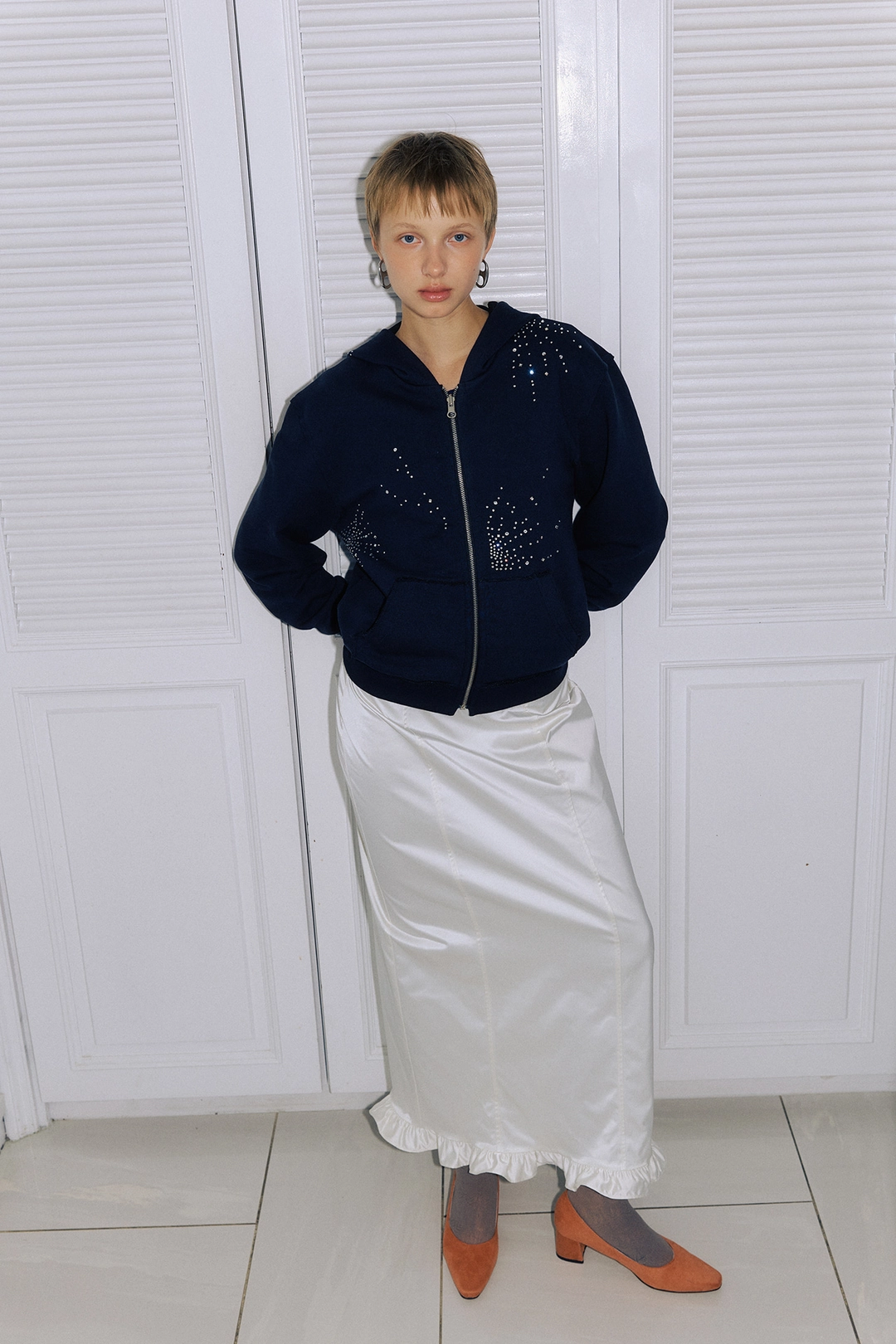 포지프레클즈 Frill Maxi Long Skirt_Glow Ivory 상품 이미지 1