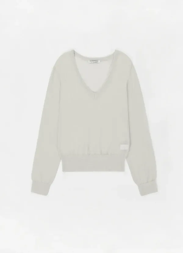 Mohair deep V Knit (Light grey)