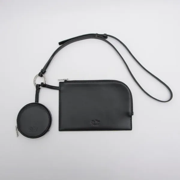 (Z-B-2437)FAUX LEATHER 2WAY POUTCH BAG