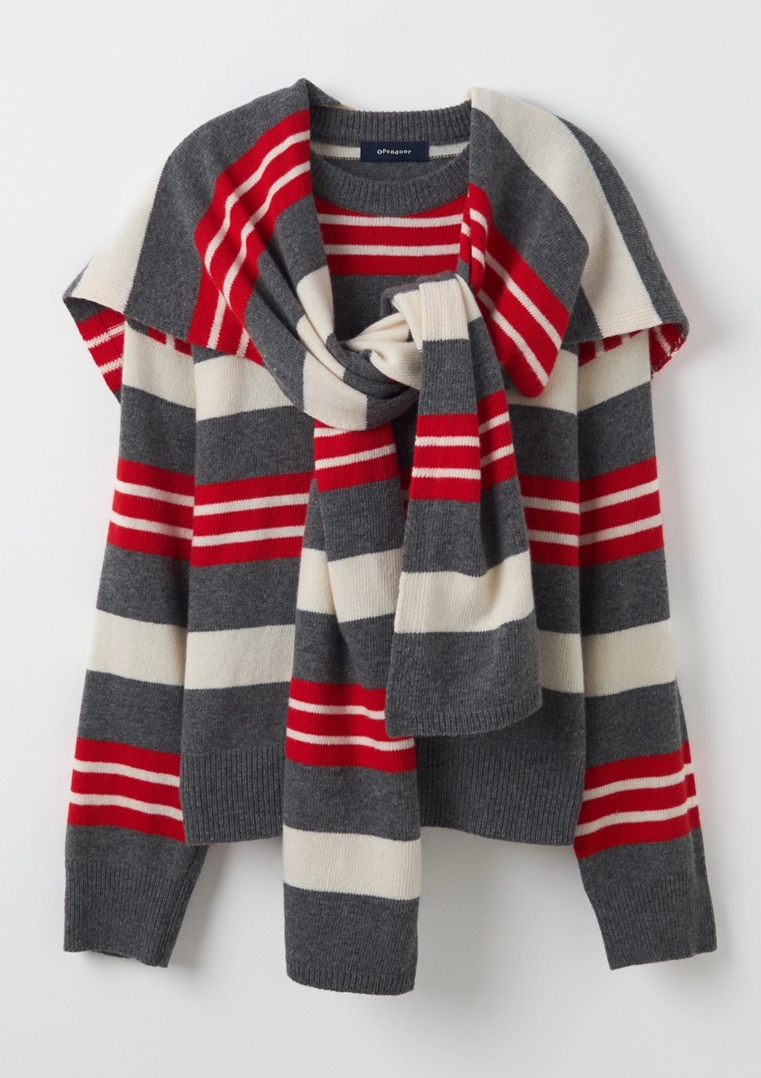 오픈도어 Loop Stripe Pullover Red 상품 이미지 1