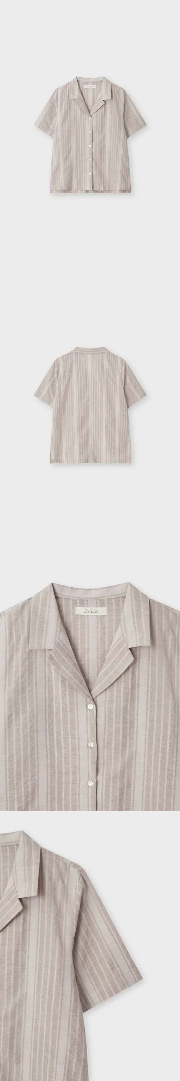 [2nd] Beach Open Collar Shirt_Brown