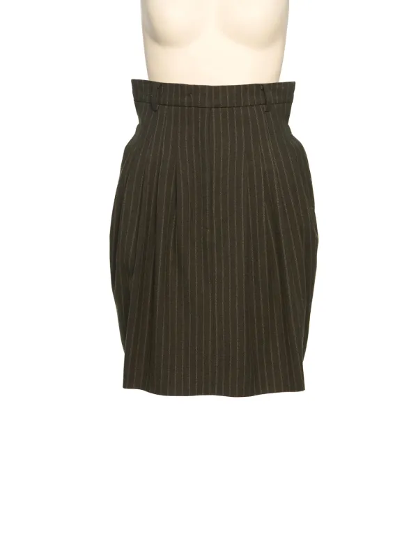 FW26 KHAKI STRIPE TUCK SKIRT