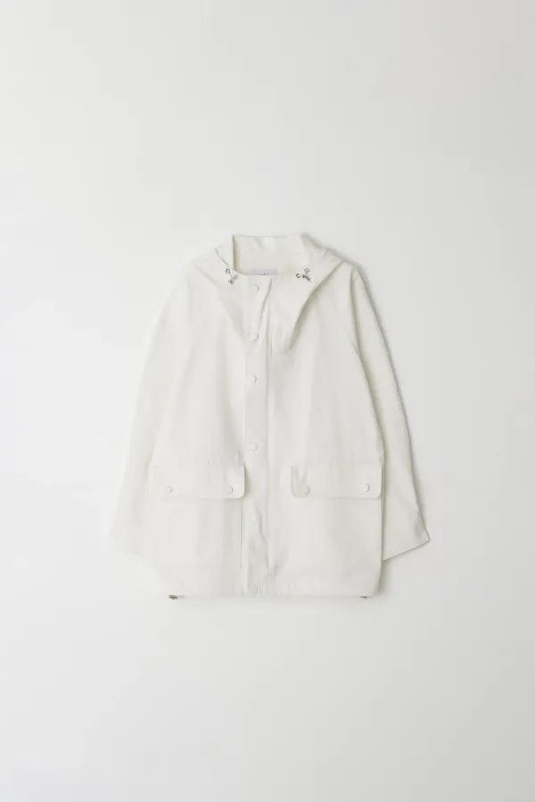 Cotton hooded jacket (white)