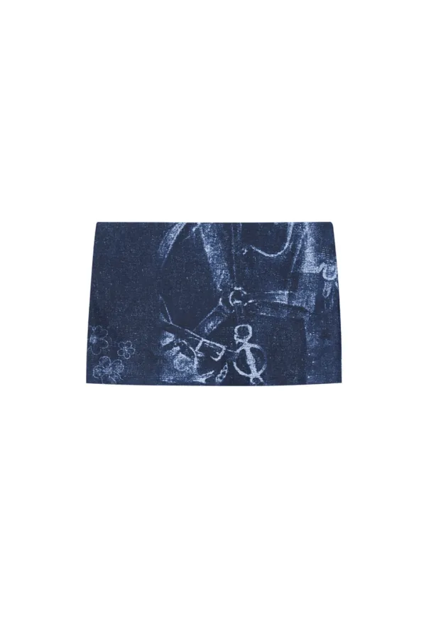 COWGIRL PRINTED SKIRT (BLUE)