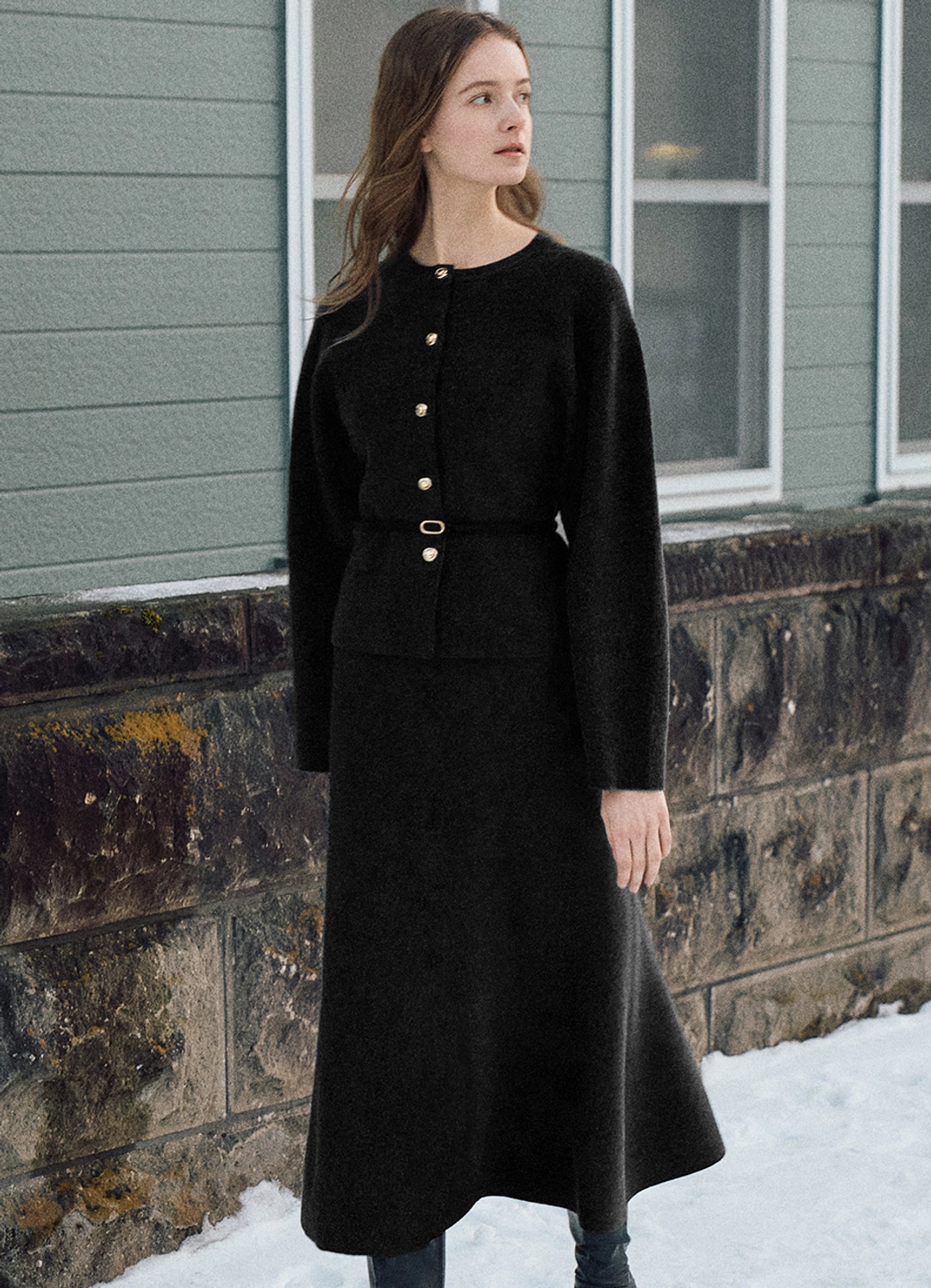 안젤로비안코 Luna Knit Cardigan Skirt Set 상품 이미지 2