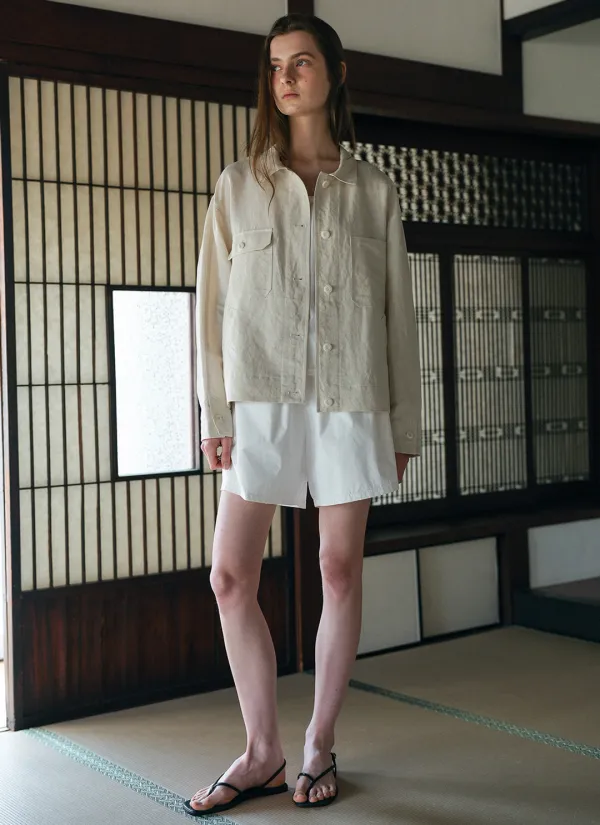 [6/5 예약배송] Baker Linen Jacket (Cream)