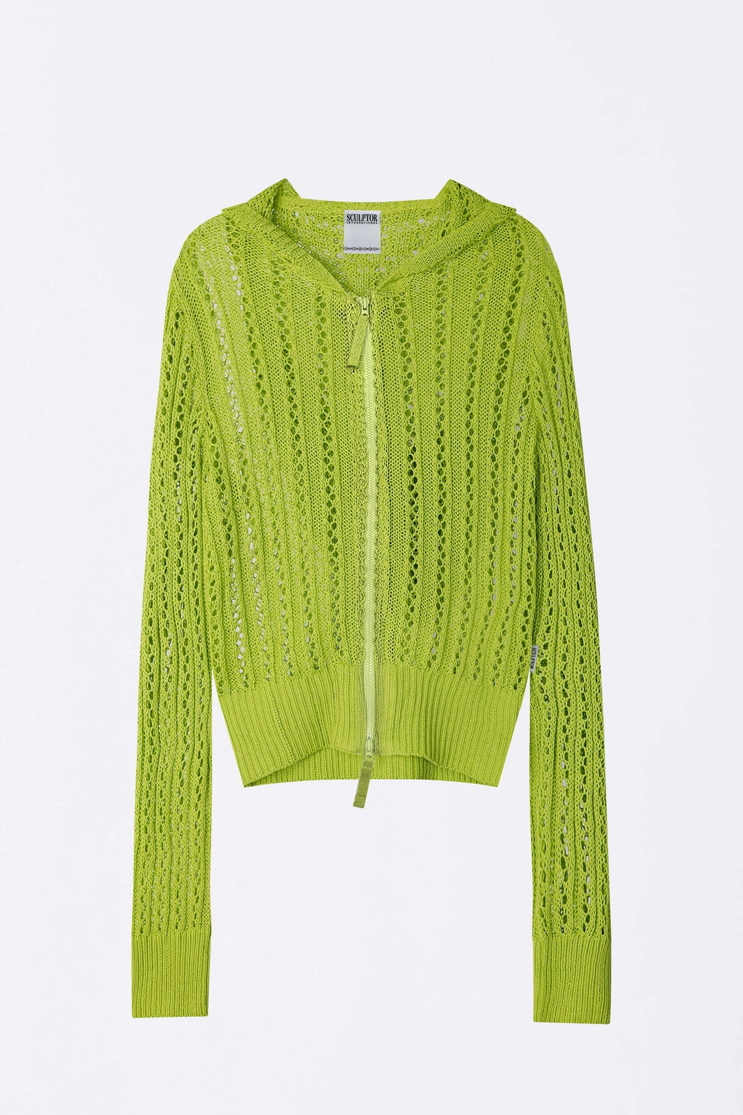 스컬프터 Hooded Zip-Up Knit Neon Green 상품 이미지 1