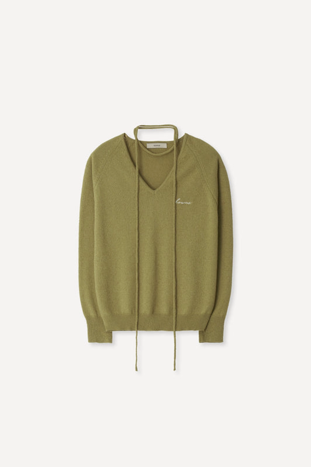 Clo Tie V-Neck Knit Olive