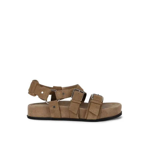 HARNESS BUCKLE SANDALS / BEIGE