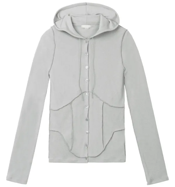 Corset line hoodie cardigan (Gray)