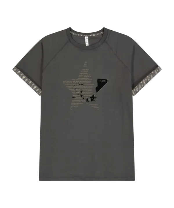 Double Sleeves Raglan T-shirt / Charcoal