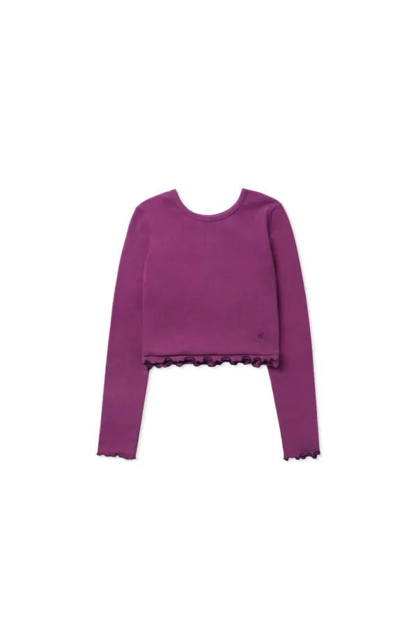 Frill crop t-shirt_purple