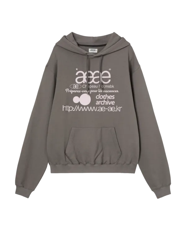 WEB LOGO LOOSED HOODIE [TAUPE]