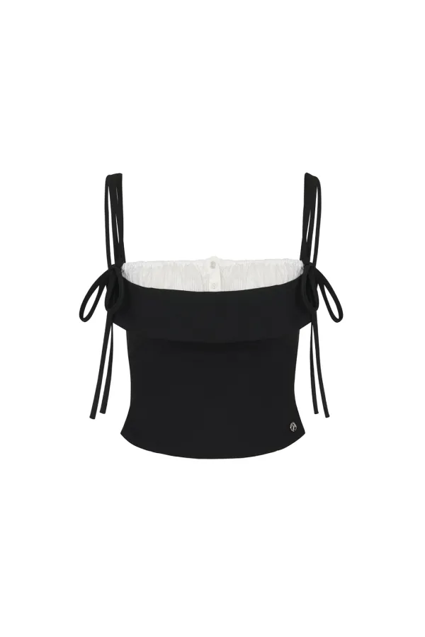 HEART RIBBON TOP black