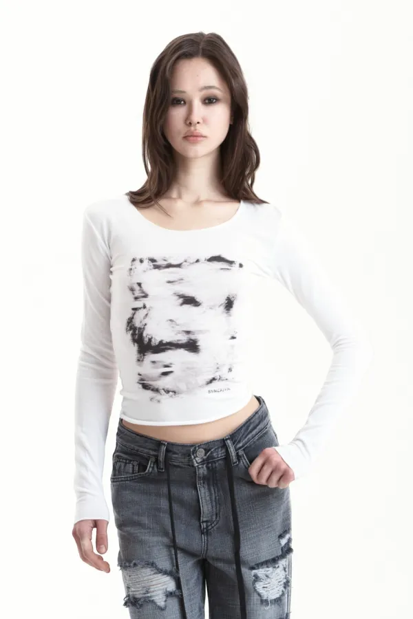 FADED LONG SLEEVE WHITE