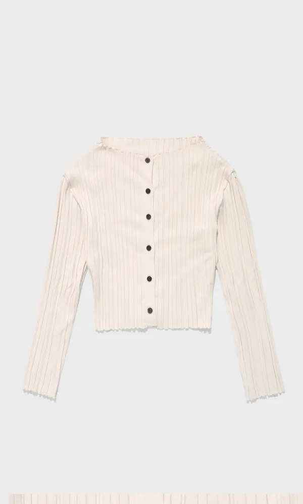 Knitted Ziggle Cardigan_Rose Ivory
