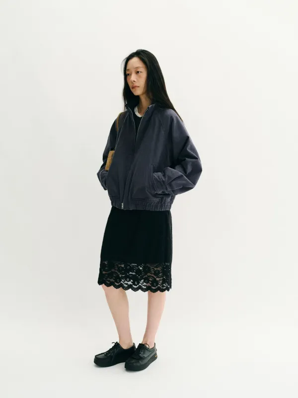 Shaggy Lace Skirt (Black)