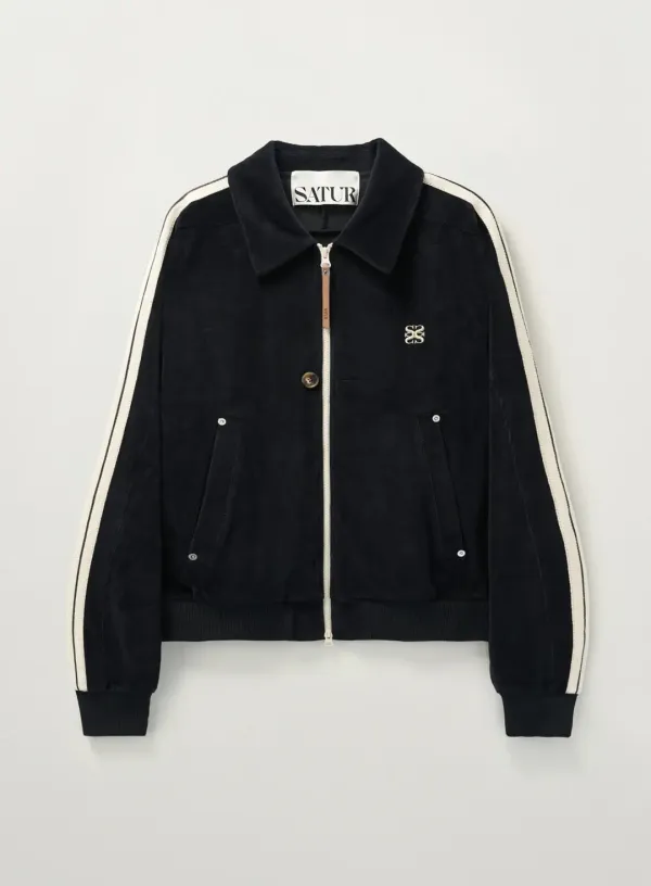 Lawton Velour Collar Jacket - Black