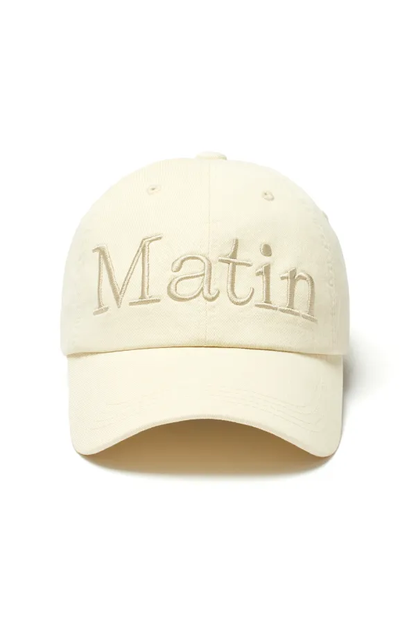 MATIN LOGO WASHED BALL CAP IN LIGHT BEIGE