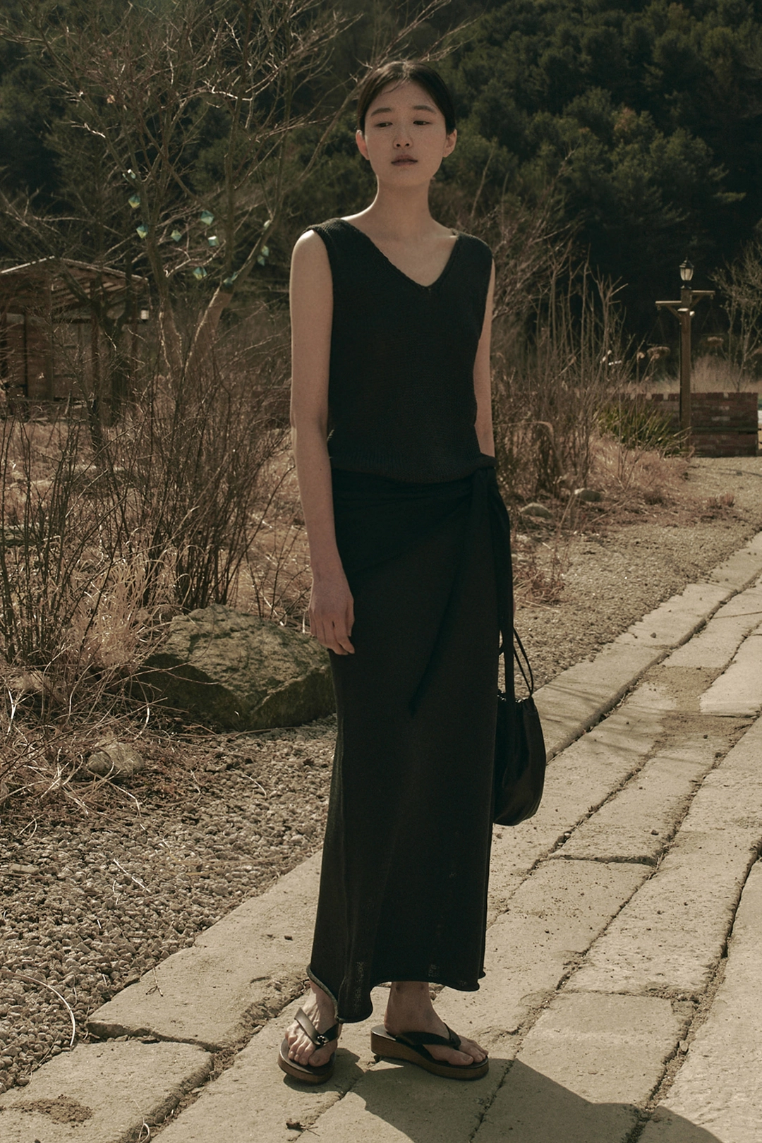 세이지먼트 MORIN LONG KNIT SKIRT_BLACK 상품 이미지 2