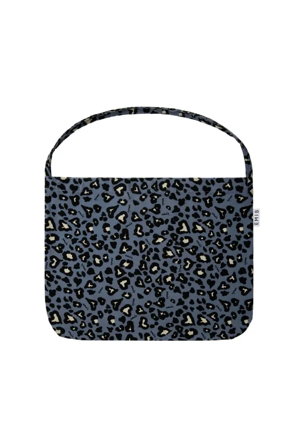 CORDUROY EMIS LEOPARD ECO BAG-BLUE