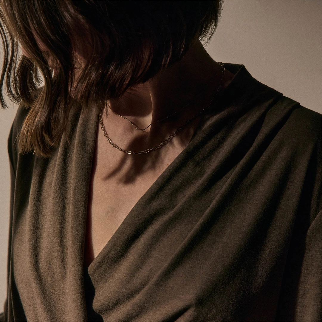 제임스펄스 Melange Jersey Drape Front Top - Caribou 상품 이미지 2