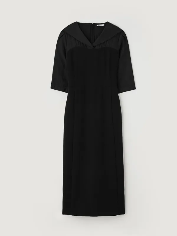 Sailor shirt layered dress - Black