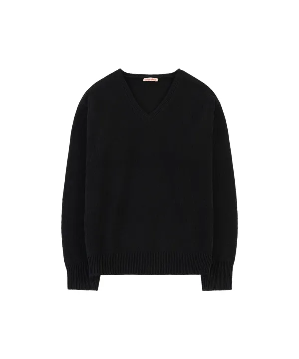 KN4290 에센셜 브이넥 니트_Black