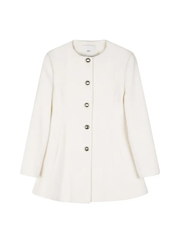 FLARED WOOL HALF COAT (IVORY)