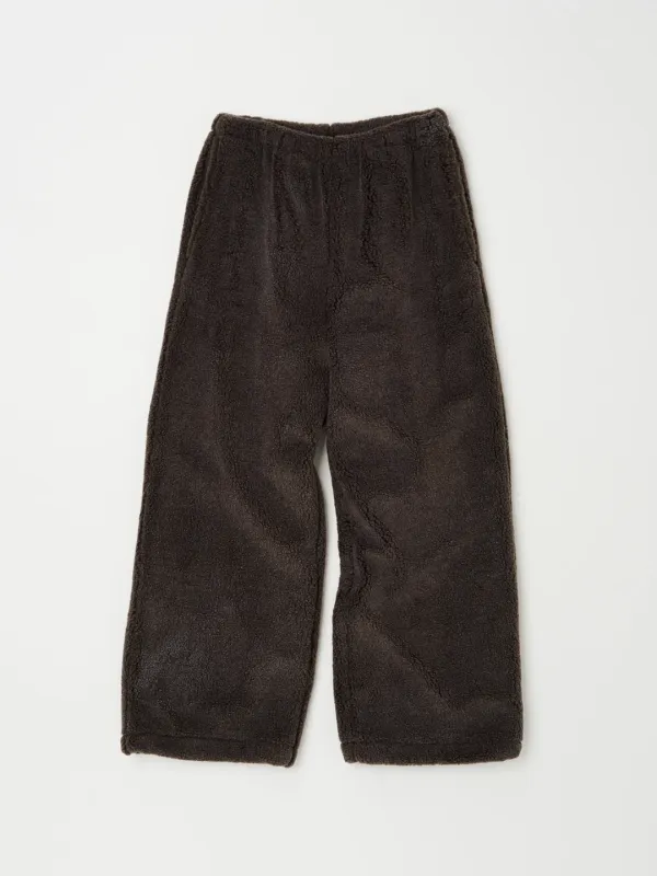 FLEECE WIDE-LEG PANTS IN BROWN