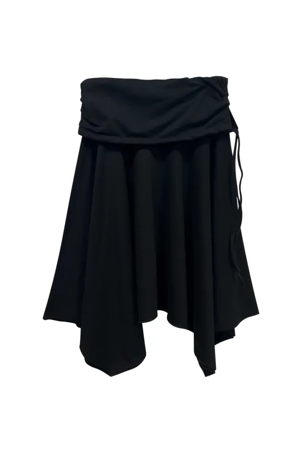 SILENT MIRAGE SWEAT SKIRT / BLACK