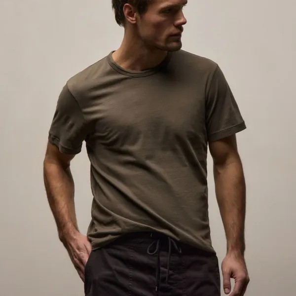 Brushed Lotus Crew - Army Green
