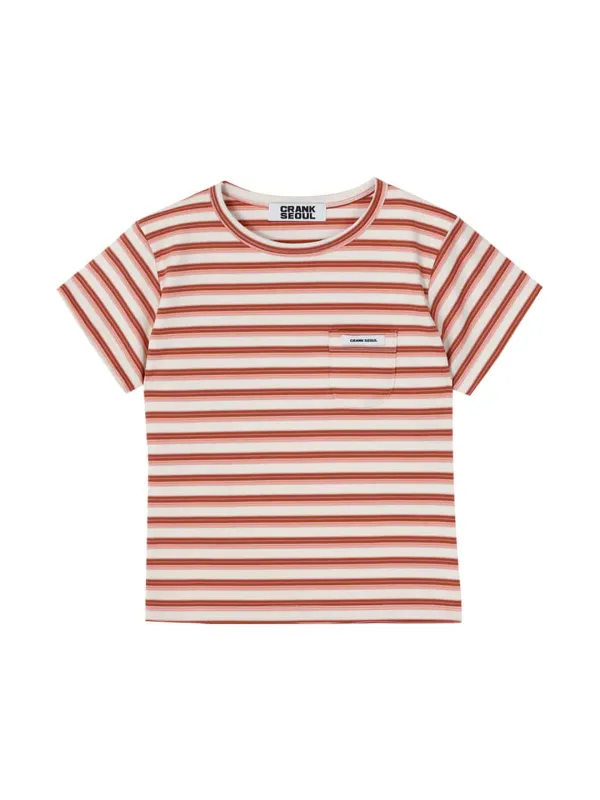 STRIPE POCKET TEE_ORANGE