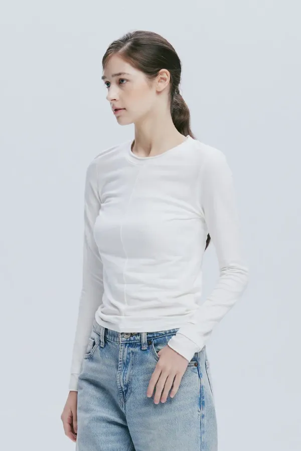 DOUBLE LAYERED LONG SLEEVE TOP (IVORY)