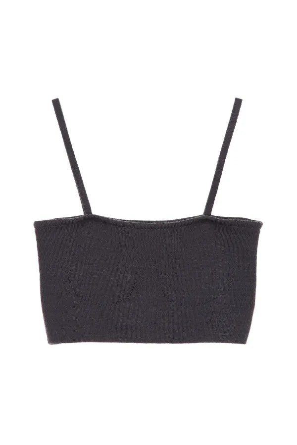 Knited Bustier Top, Charcoal