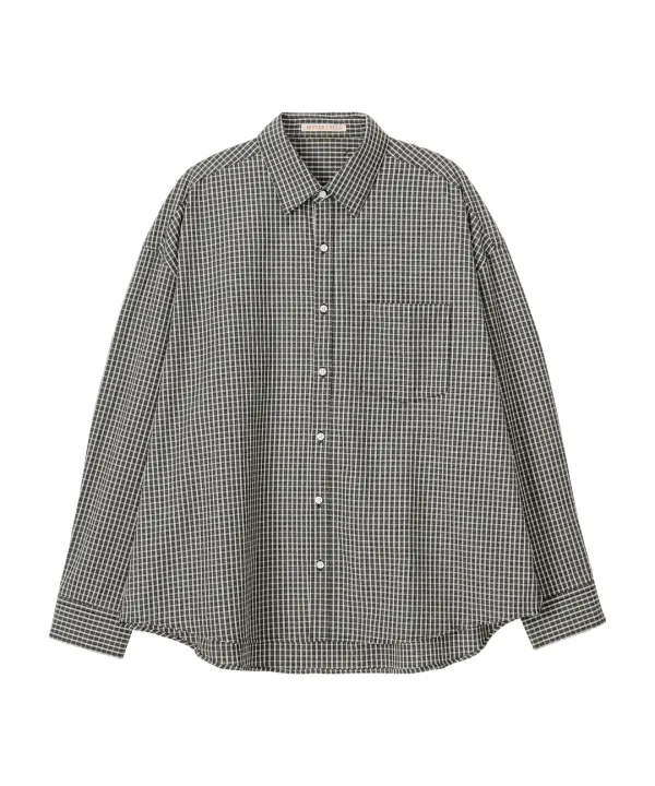 Oversized Connie Check Shirt-Black