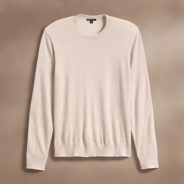 Ultrafine Cashmere Tipped Crew - Balsa/Ivory