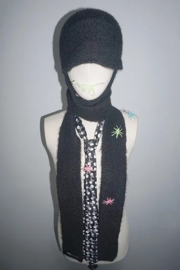 Flap Tail Beanie Black