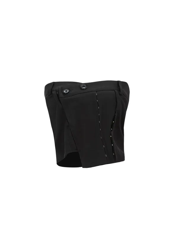 [2ND] HOOKED FLAP BUSTIER, BLACK