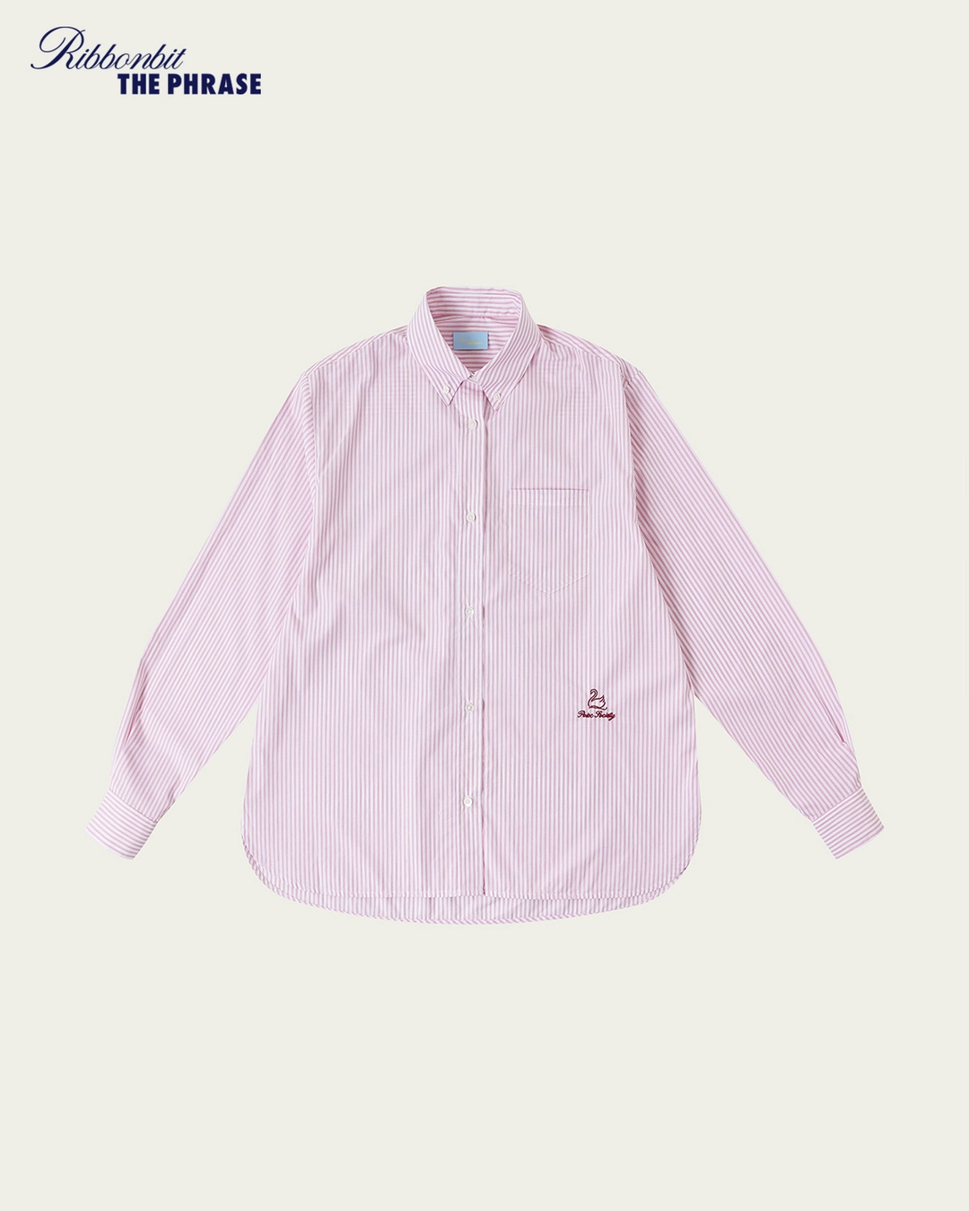 [RB X TP] Swan Logo Stripe Shirts - Pink