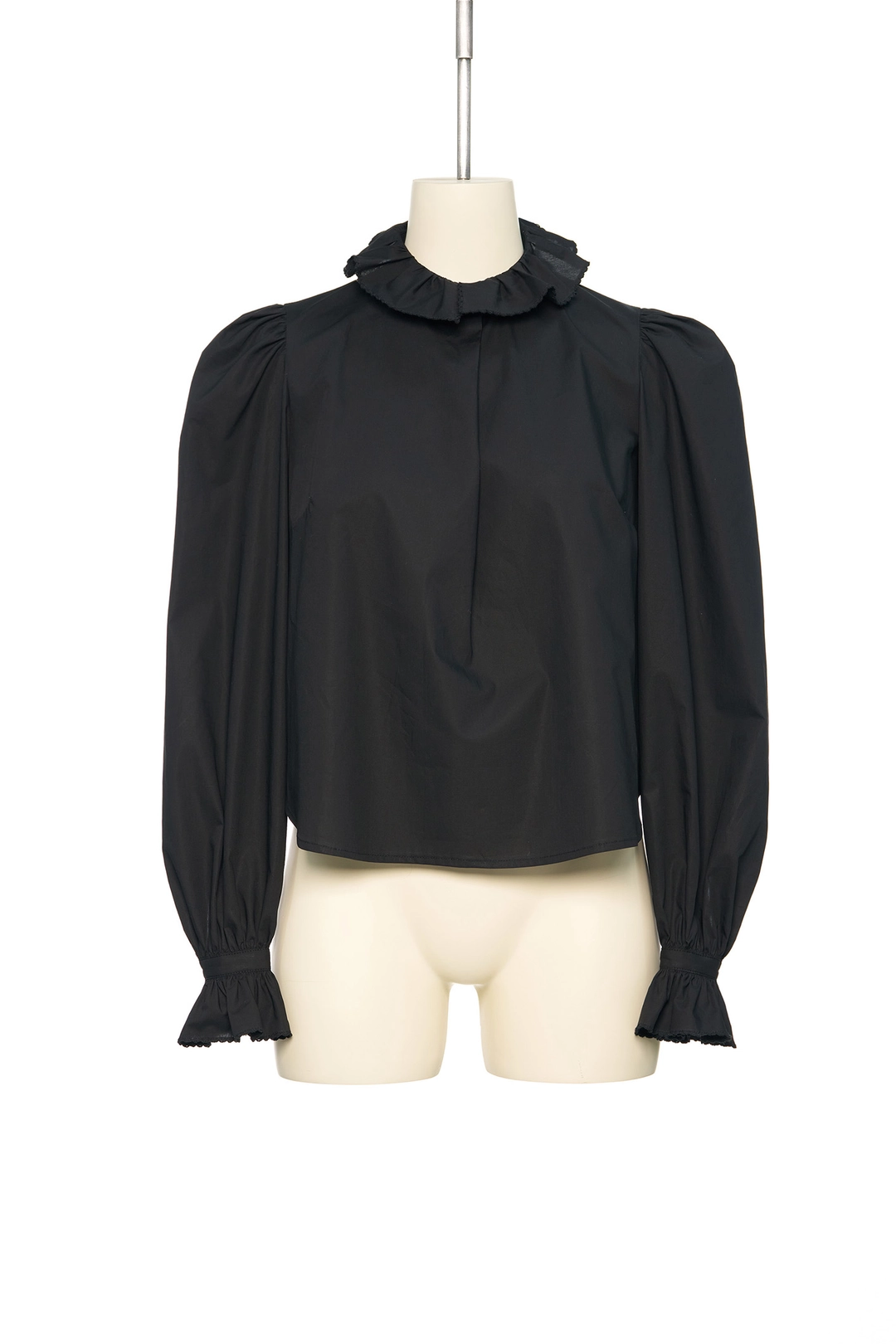 푸쉬버튼 FW25 UNDERLINE BLACK SHIRRING DETAIL BLOUSE 상품 이미지 1