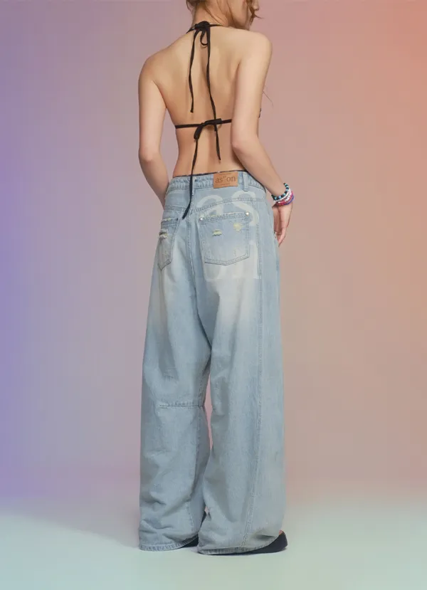 SUNFADE DENIM PANTS / LIGHT BLUE