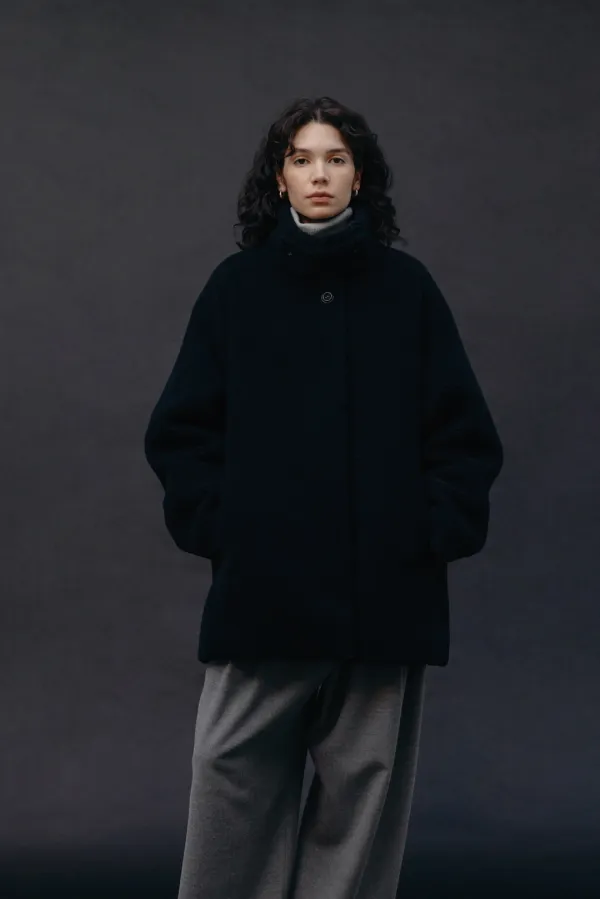 Shearling Half Coat (Black)